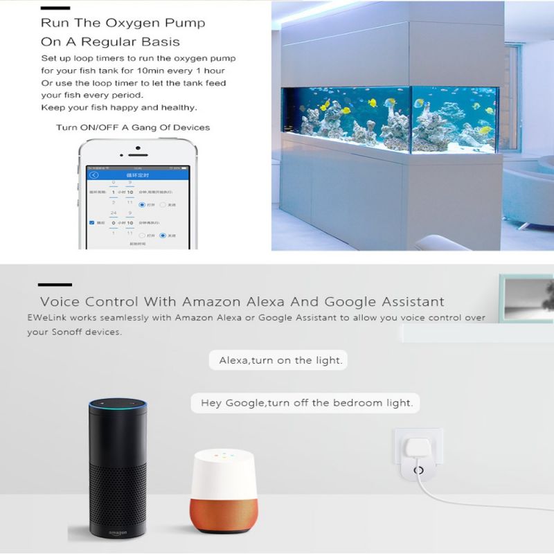 Sonoff S26 WiFi Smart Power Plug Socket Wireless Remote Control Timer Power Switch, Compatible with Alexa and Google Home, Support iOS and Android, EU Plug