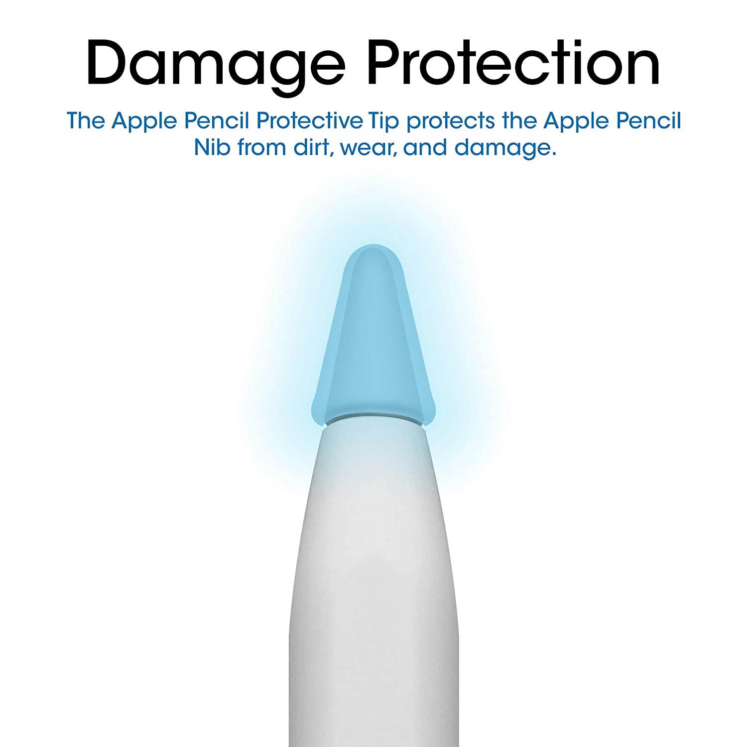 TechMatte Apple Pencil Tip Cover (8-Pack, Clear) Drawing Increased Friction Tool Compatible with Apple Pencil 1 and 2