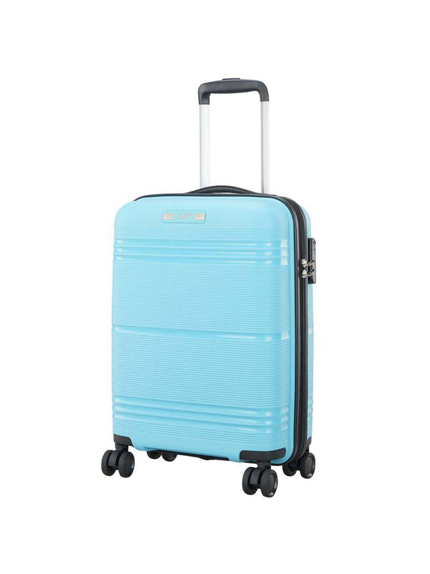 Skybags Focus Turquoise Striped Hard Cabin Trolley Bag - 40 cm