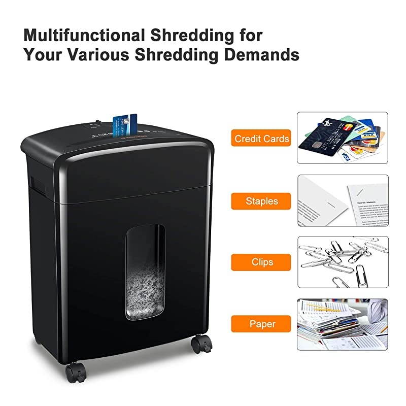 12Sheet CrossCut Paper and Credit Card Shredder with 35gallons Pullout Basket Black C220A