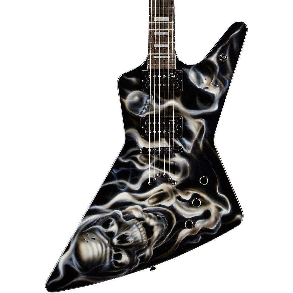 Dean Custom Z Hand Painted Graphic Electric Guitar Skull Flames