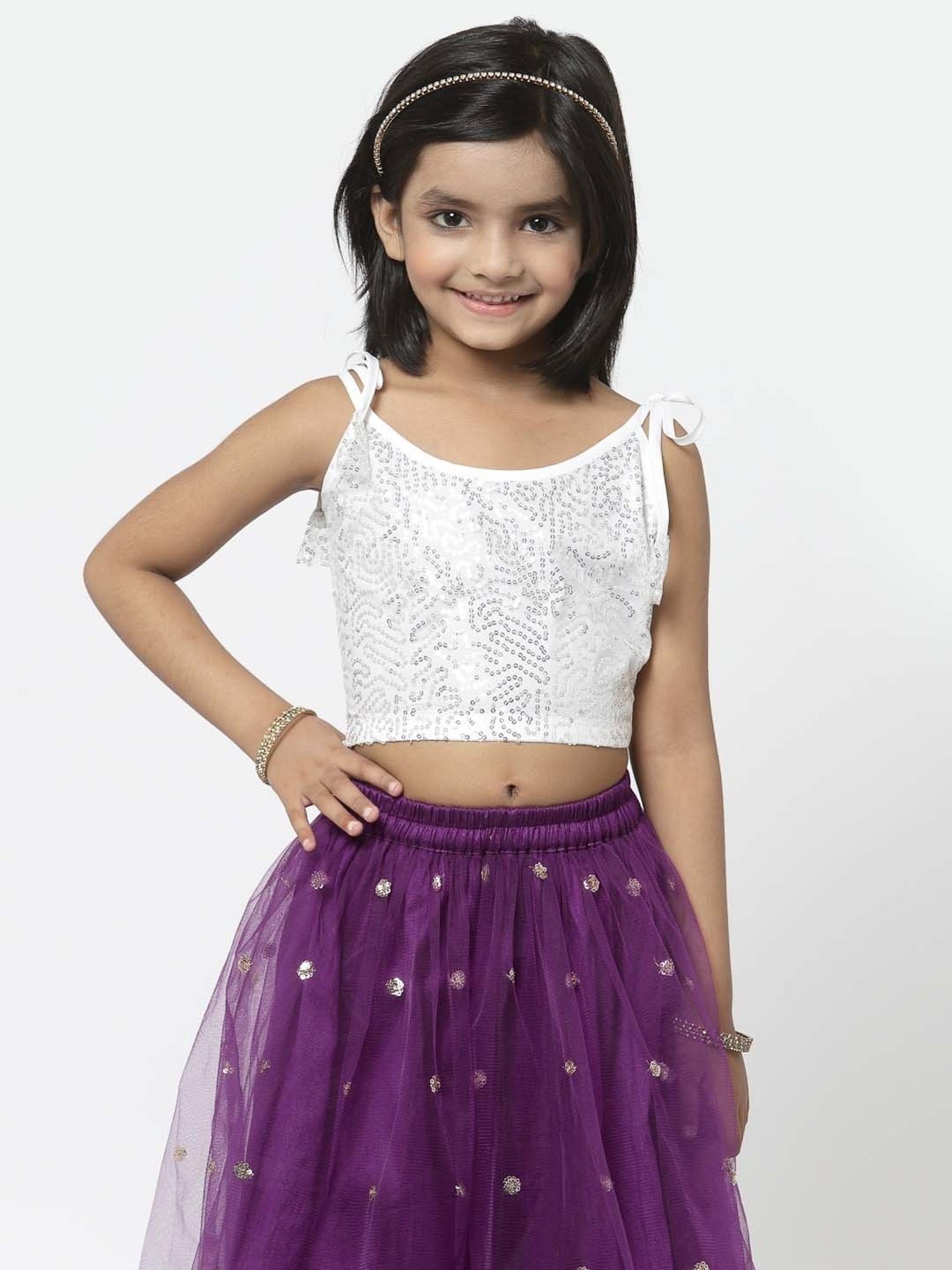 studiorasa Kids White Sequence Top