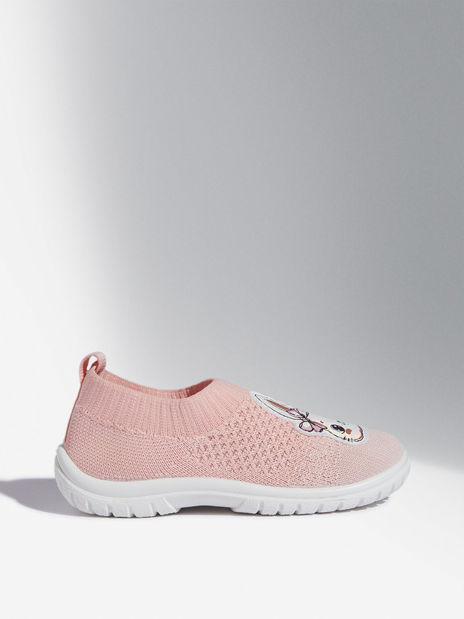 Yellow by Westside Coral Bunny Applique Knitted Shoes