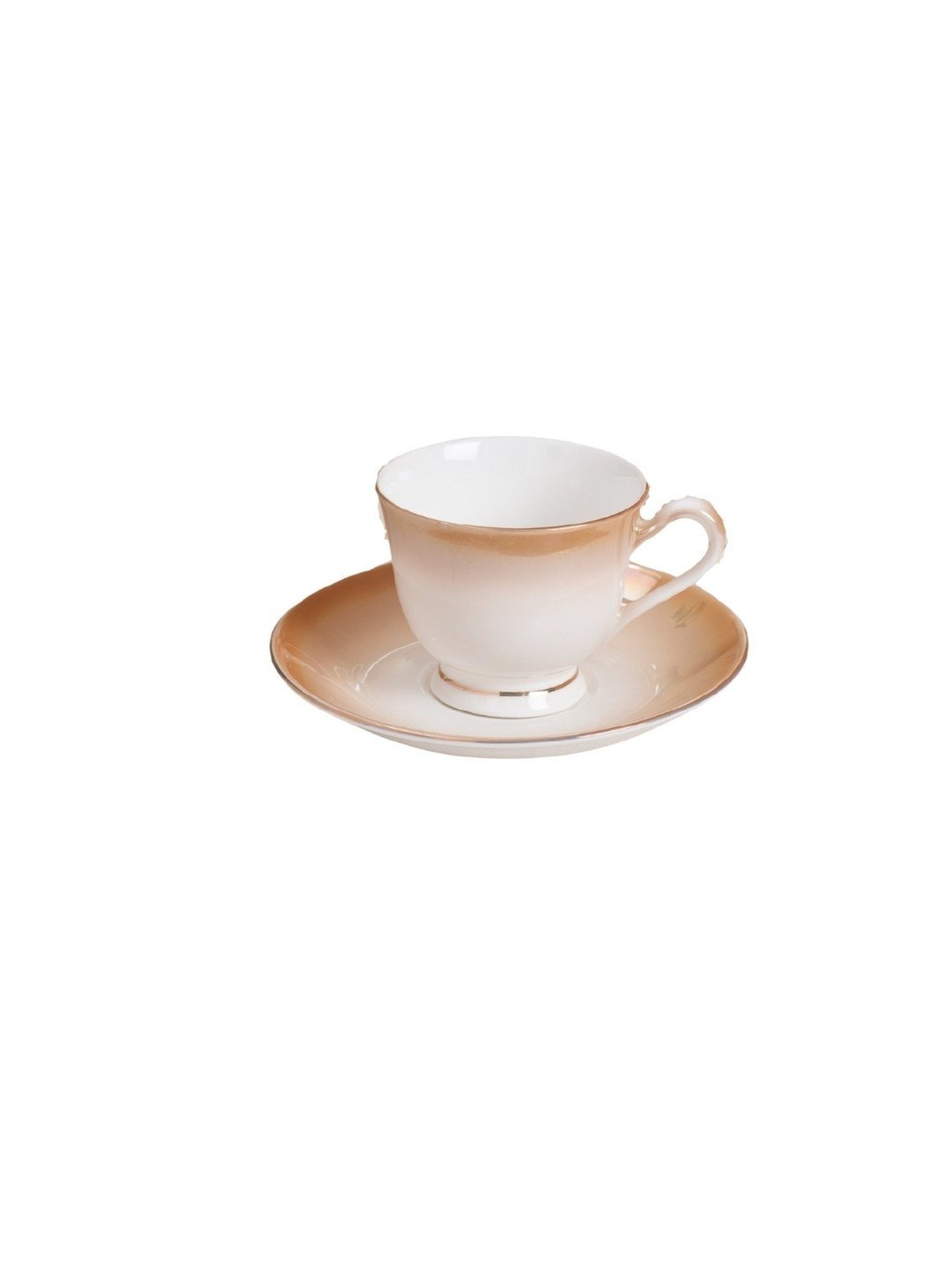 JCPL Fine Printed Grey Ceramic Cup & Saucer 180 ml - Set of 12
