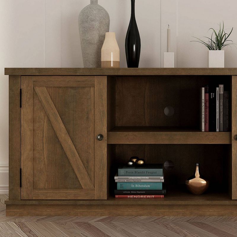 Rosemark 3 Door Media Credenza TV Stand for TVs up to 66" Gray - Treasure Trove Accents