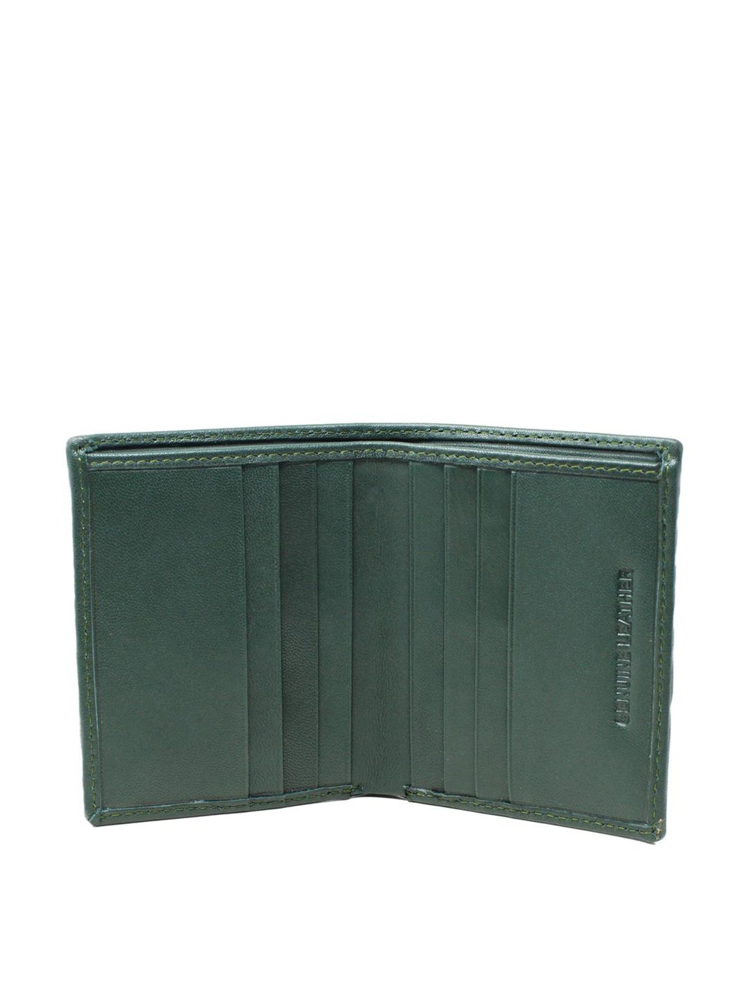 Tohl Angra Green Casual Leather Bi-Fold Wallet,Keychain & Eyewear Case Set for Men