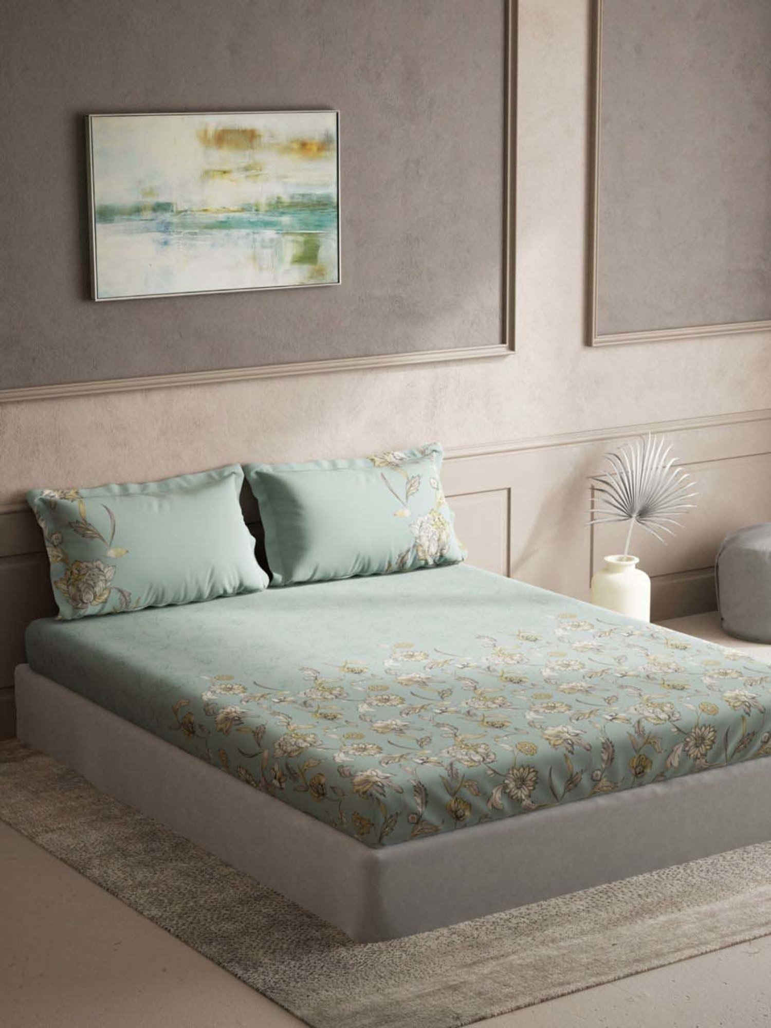 Maspar Purple 100% Cotton 200 TC Bed Sheet Set