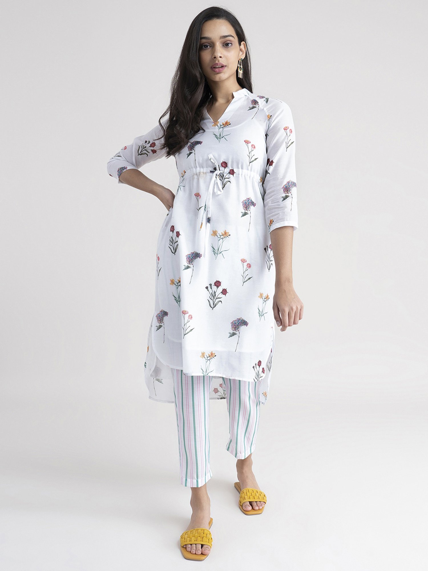 Pink Fort White Striped Pants