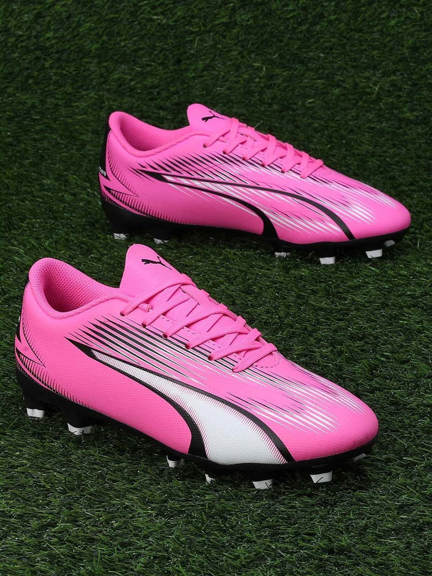 Puma Kids ULTRA PLAY FG/AG Poison Pink & White Football Shoes