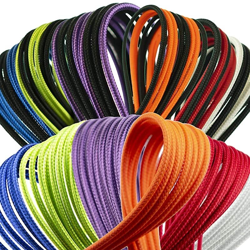 PSU Cable Extension Sleeved Custom Mod GPU PC Power Supply Braided wComb Kit | 1x 24 P 20+4 | 1x 8 P 4+4 CPU | 2X 8 P 6+2 GPU Set | 50CM 500MM Purple