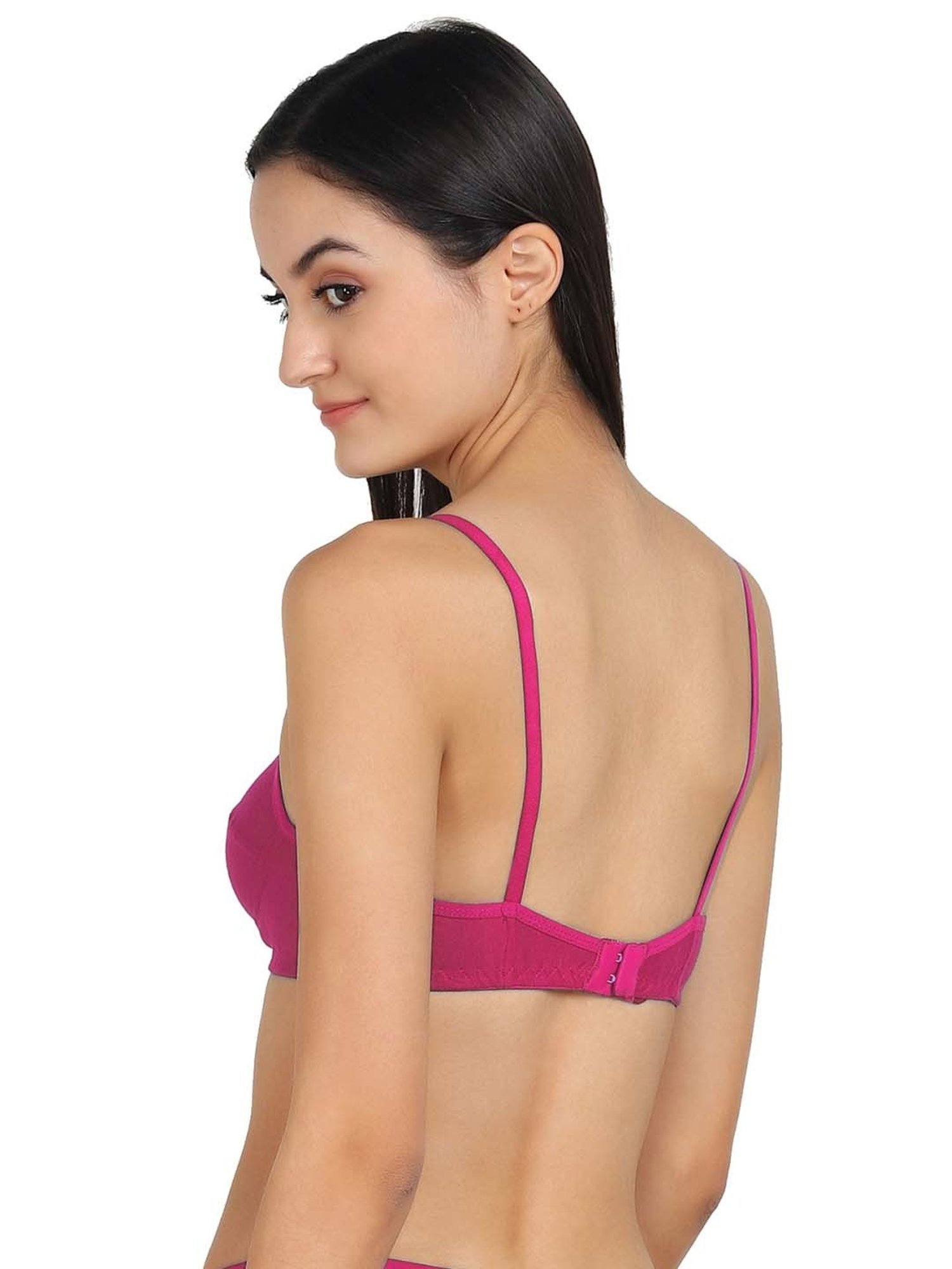AROUSY Pink & Black Cotton Everyday Bras - Pack Of 3