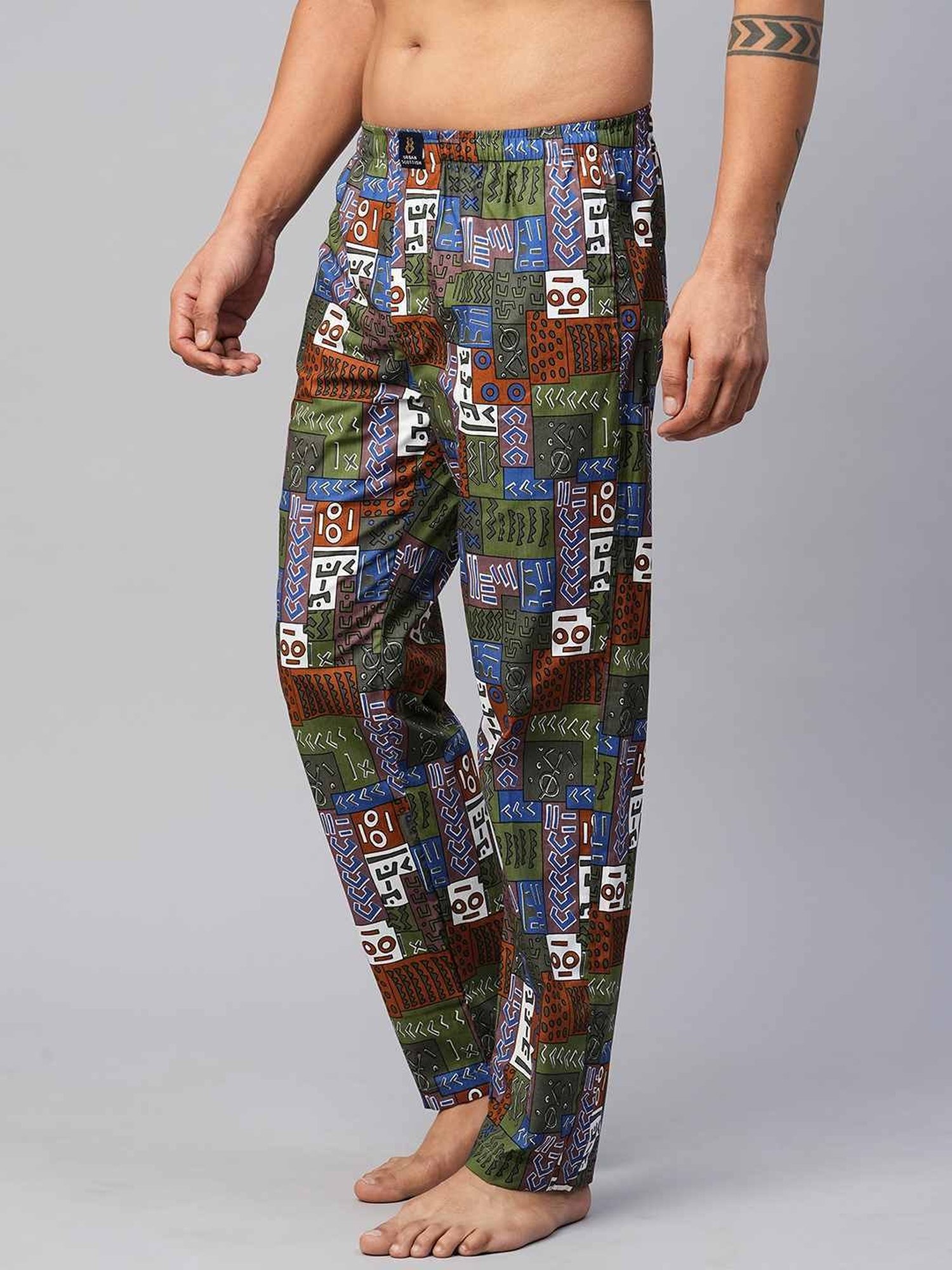 Urban Scottish Multicolored Regular Fit Printed Lounge Pants