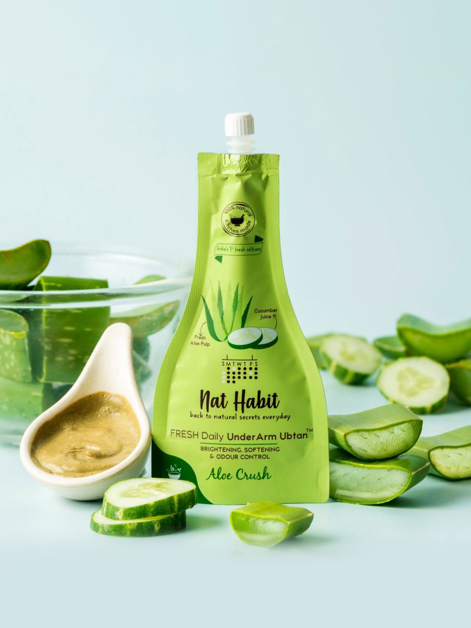 Nat Habit Aloe Crush Fresh Daily UnderArm Ubtan - Pack of 2