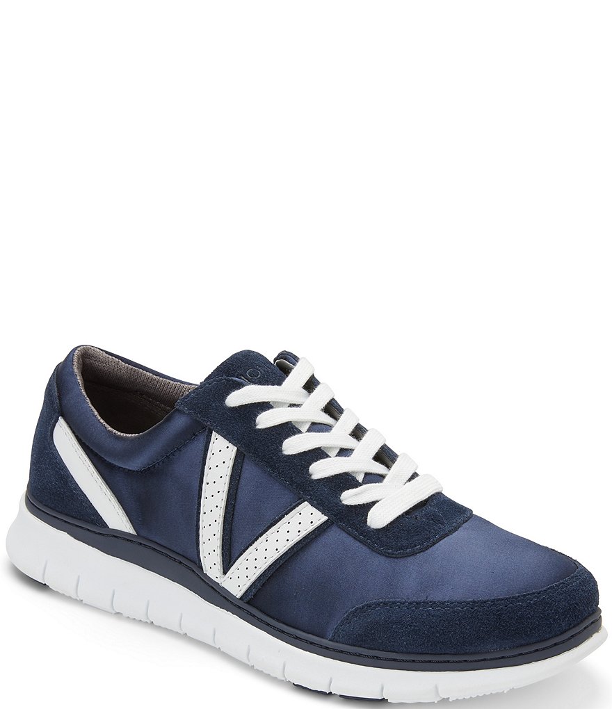 Vionic Nana Satin Leather Lace-Up Sneakers