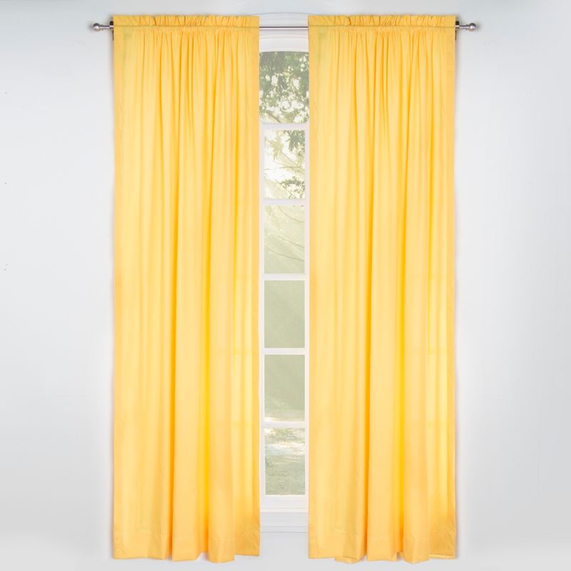 Yellow Solid 84" Rod Pocket Single Curtain Panel - Leaning Linens