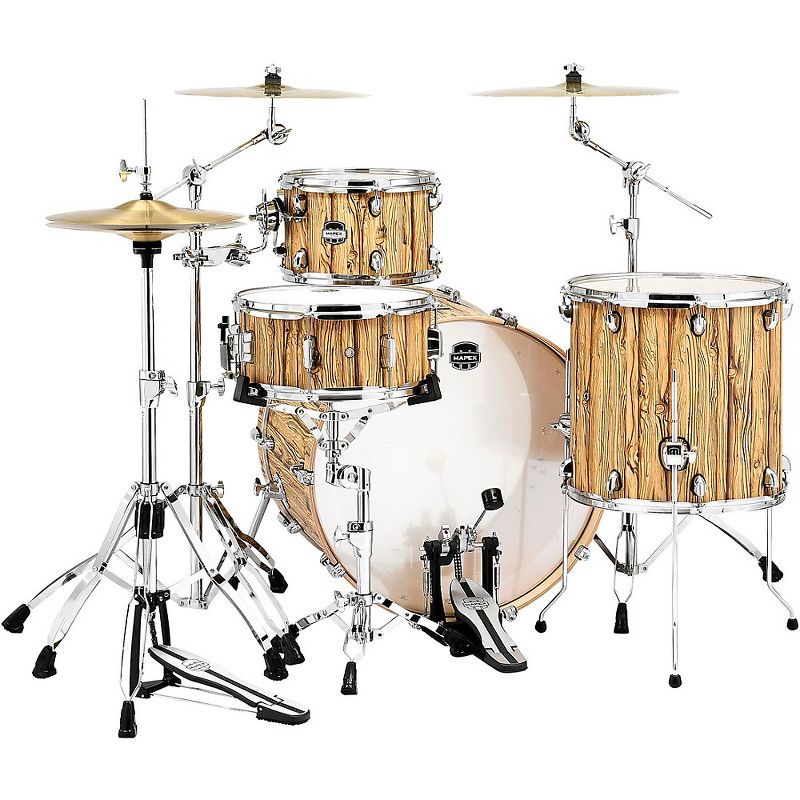 Mapex Mars Series 4-Piece Rock Shell Pack with 24 in. Bass Drum Driftwood Chrome