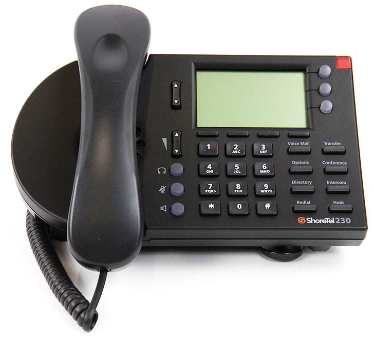 ShoreTel ShorePhone IP 230 3-Line IP Telephone (Black)-2pack