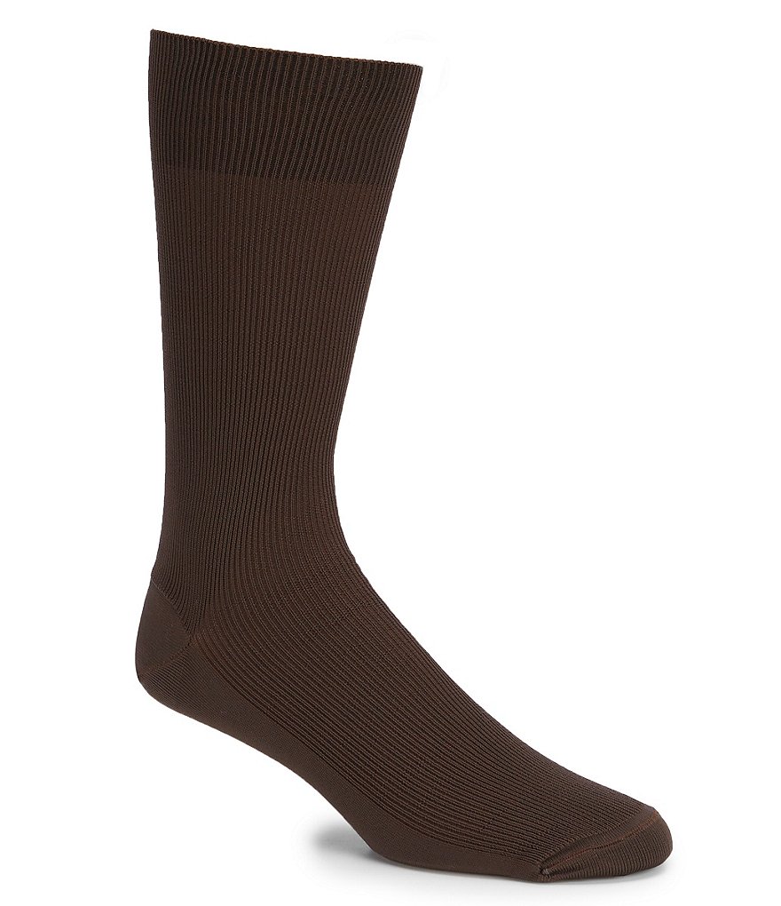 Johnston & Murphy Wool-Blend Ribbed Dress Socks