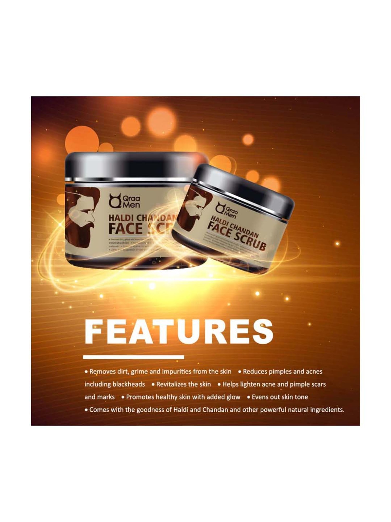 Qraa Men Haldi Chandan Face Scrub - 100 gm