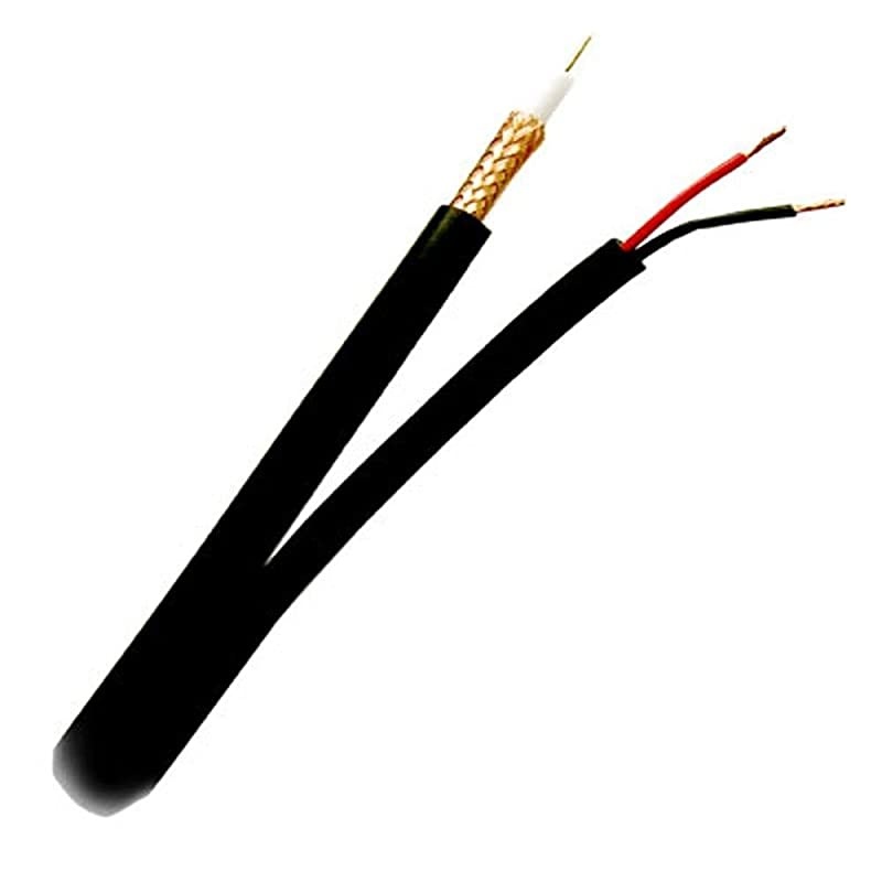 Star Cable RG59 1000 ft. Siamese Coaxial CCTV - Combo 20 AWG RG59 Video + 18/2 18AWG Power Cable Color Black