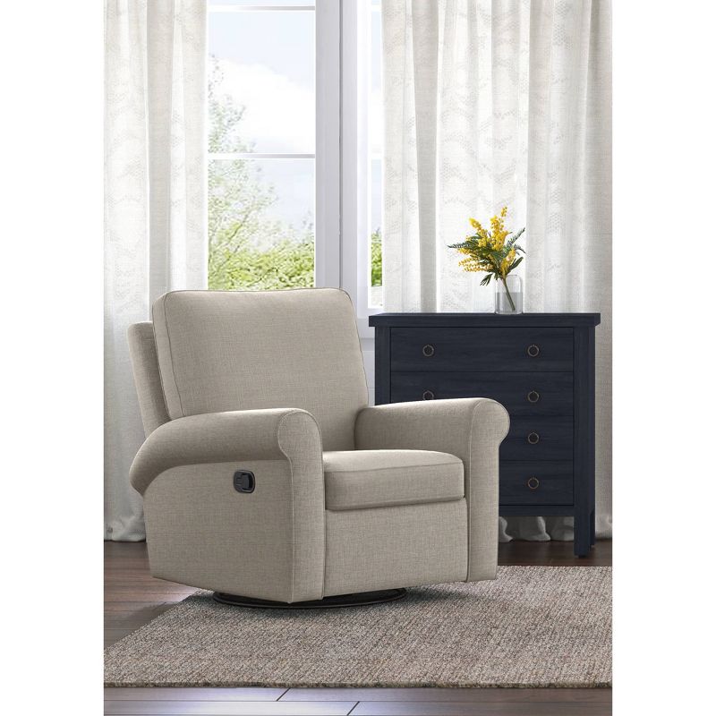 Hughes Swivel Recliner Chair Sand - ClickDecor