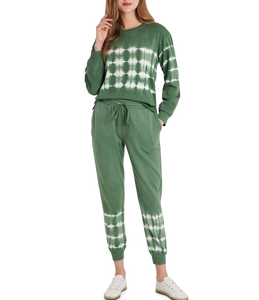 Vince Camuto Long Sleeve Striped Tie Dye Knit Pullover