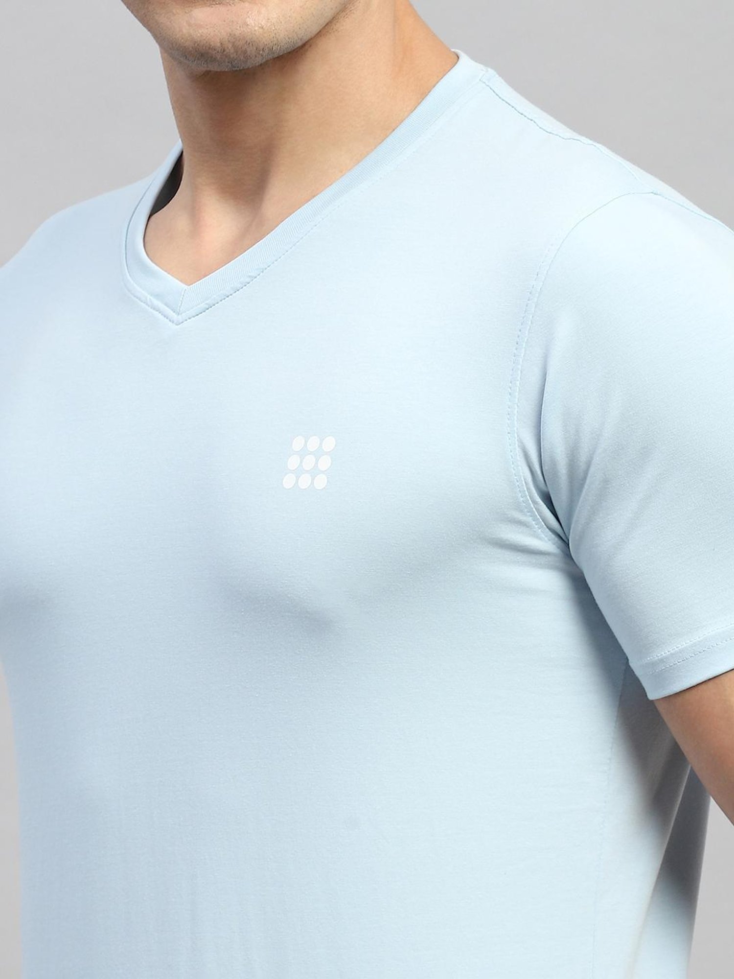 Rock.it Sky Blue Cotton Regular Fit T-Shirt