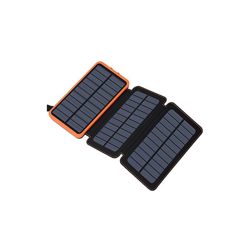 Solar Charger 24000mAh  Solar Power Bank with 2 USB Ports Waterproof Portable External Battery Compatible with Smartphones Tablets and More