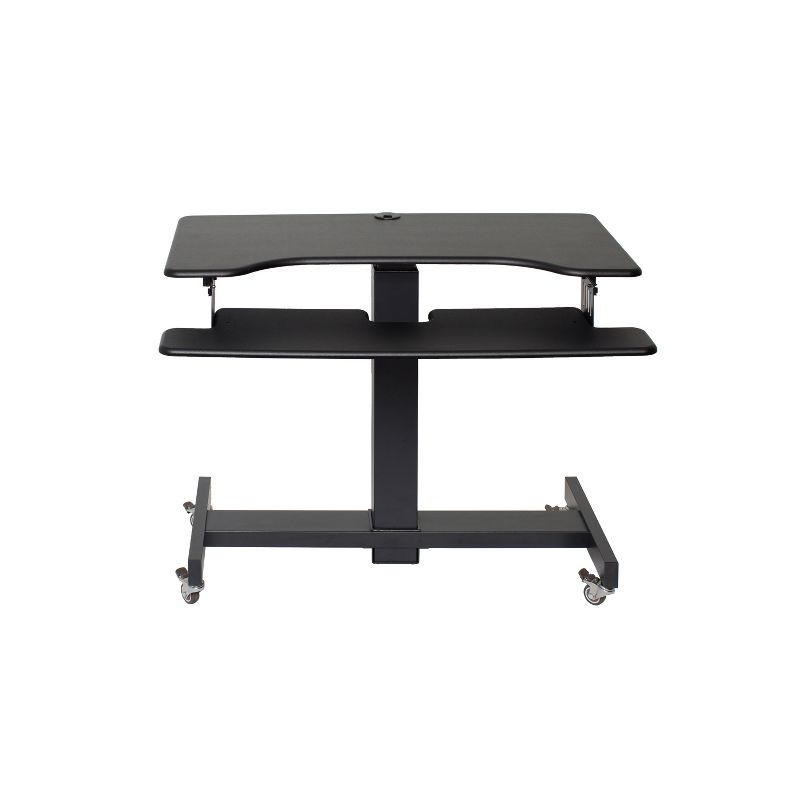 Height Adjustable Mobile Sit To Standing Desk Black - Rocelco