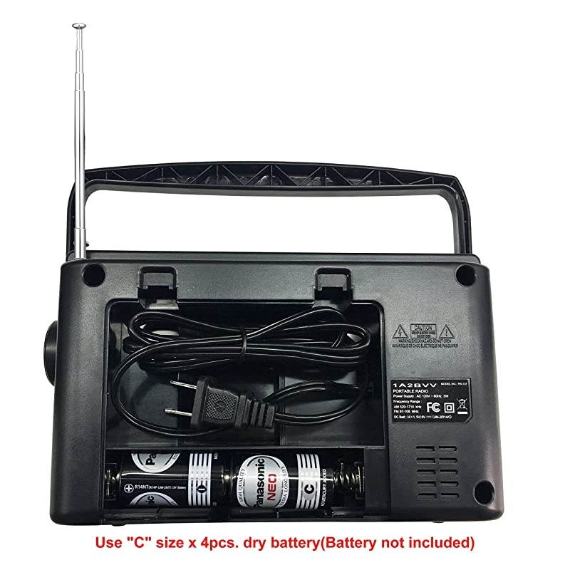 AMFM Portable Radio Local Current 120V or Dry Battery Operated Battery not Included