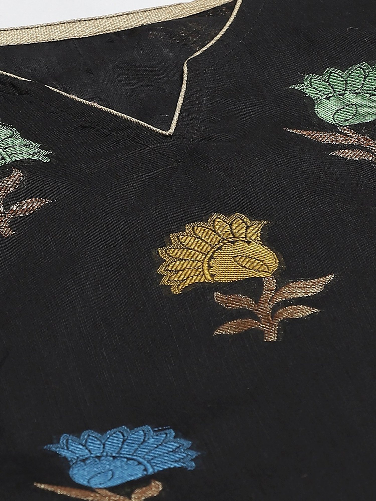 Chhabra 555 Black Woven Pattern Unstitched Dress Material