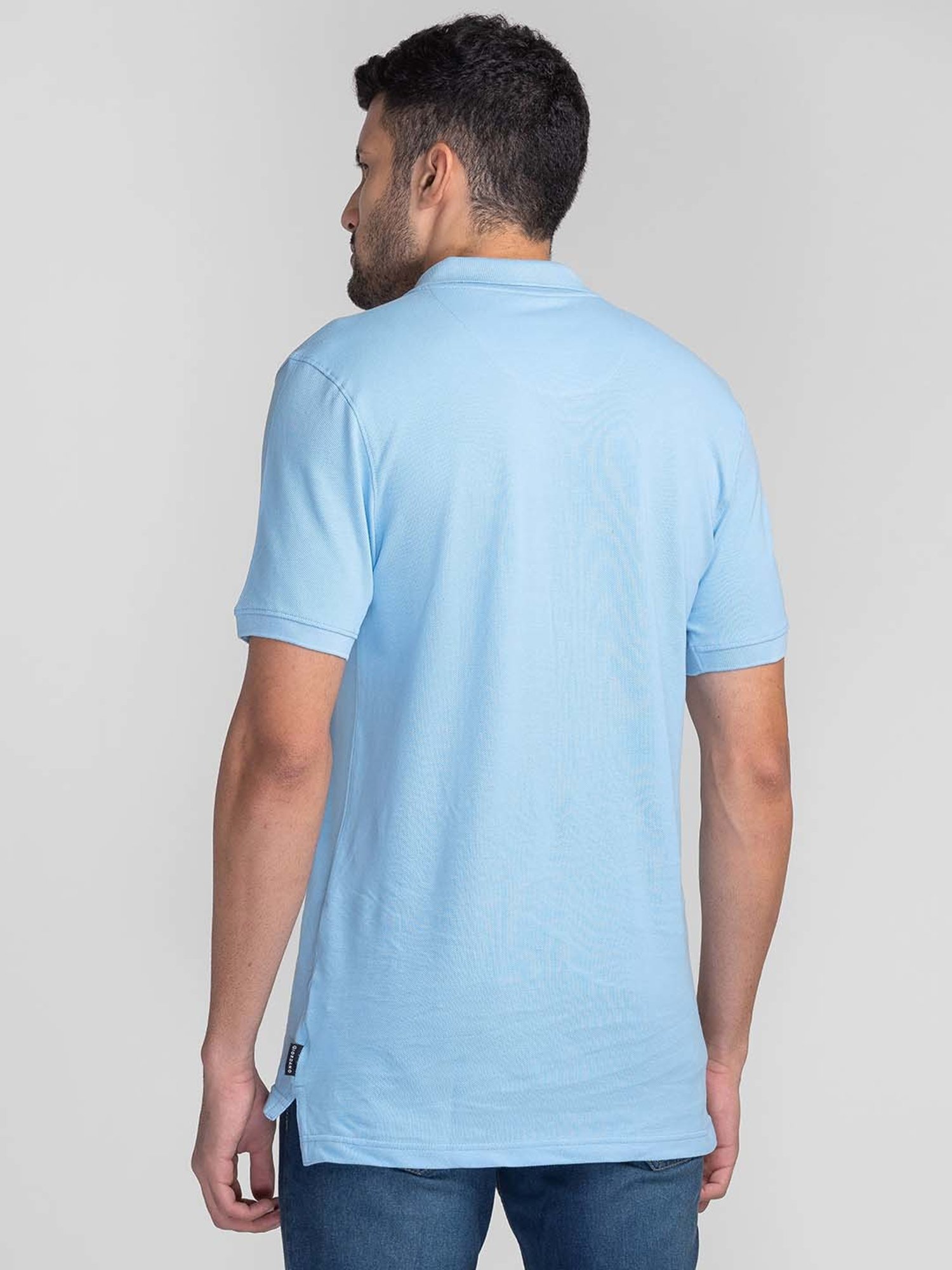 Giordano Light Blue Slim Fit Polo T-Shirt