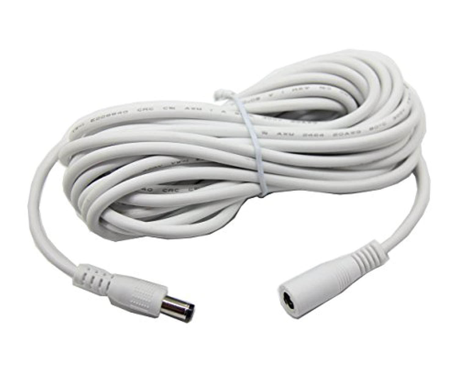 universal extension cablefor dericam s1, s2, b1, b2 series, compatible with 12v power adaper of other brands cctv/ip camera, 5.5mm dc plug white 10ft