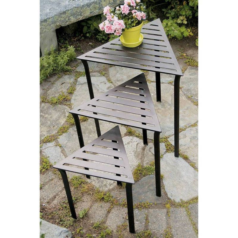 24" 3pc Triangular Nesting Tables Roman Bronze Finish - ACHLA Designs