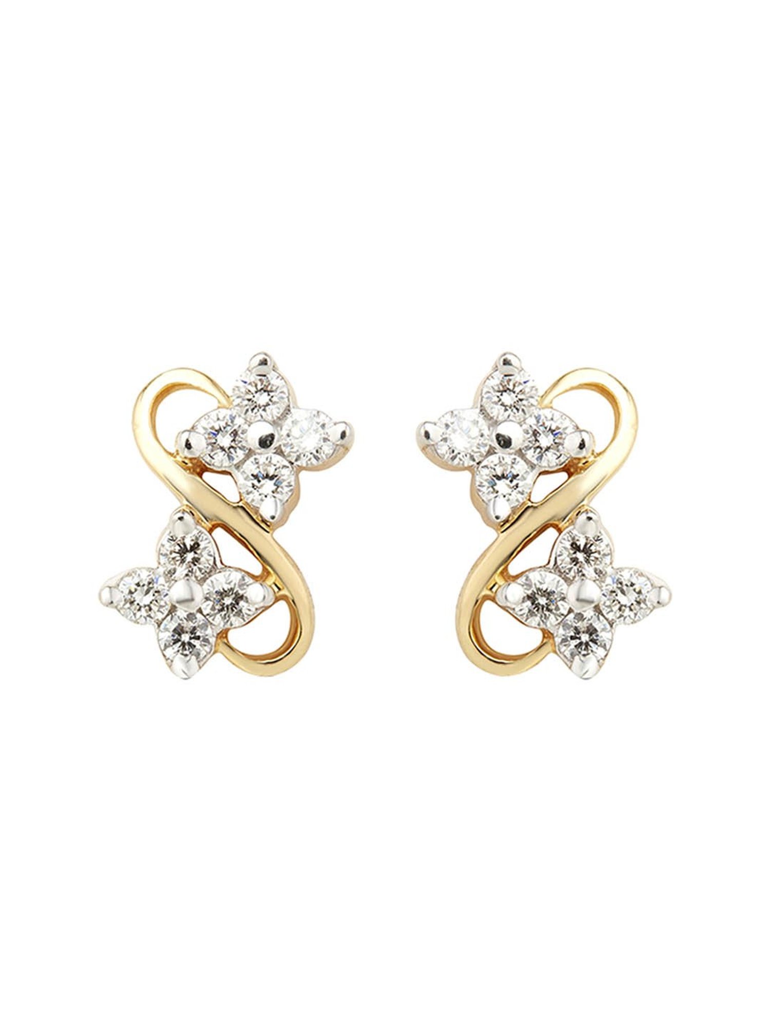 Waman Hari Pethe Jewellers 18k Gold & Diamond Earrings