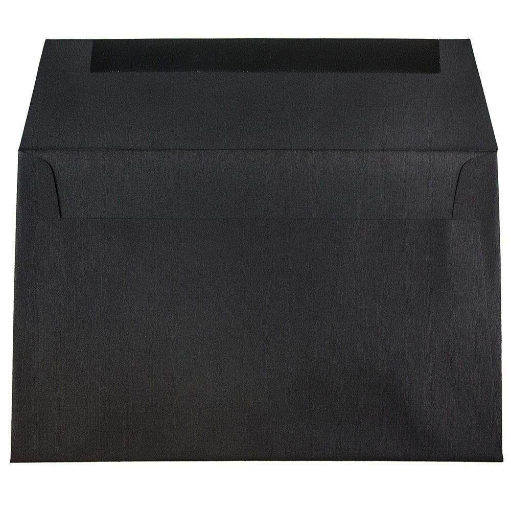 JAM PAPER A8 Premium Invitation Envelopes - 5 1/2 x 8 1/8 - Black Linen - 25/Pack