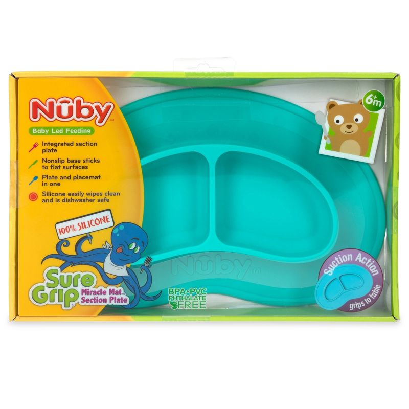 Nuby Sectioned Silicone Feeding Mat - Aqua
