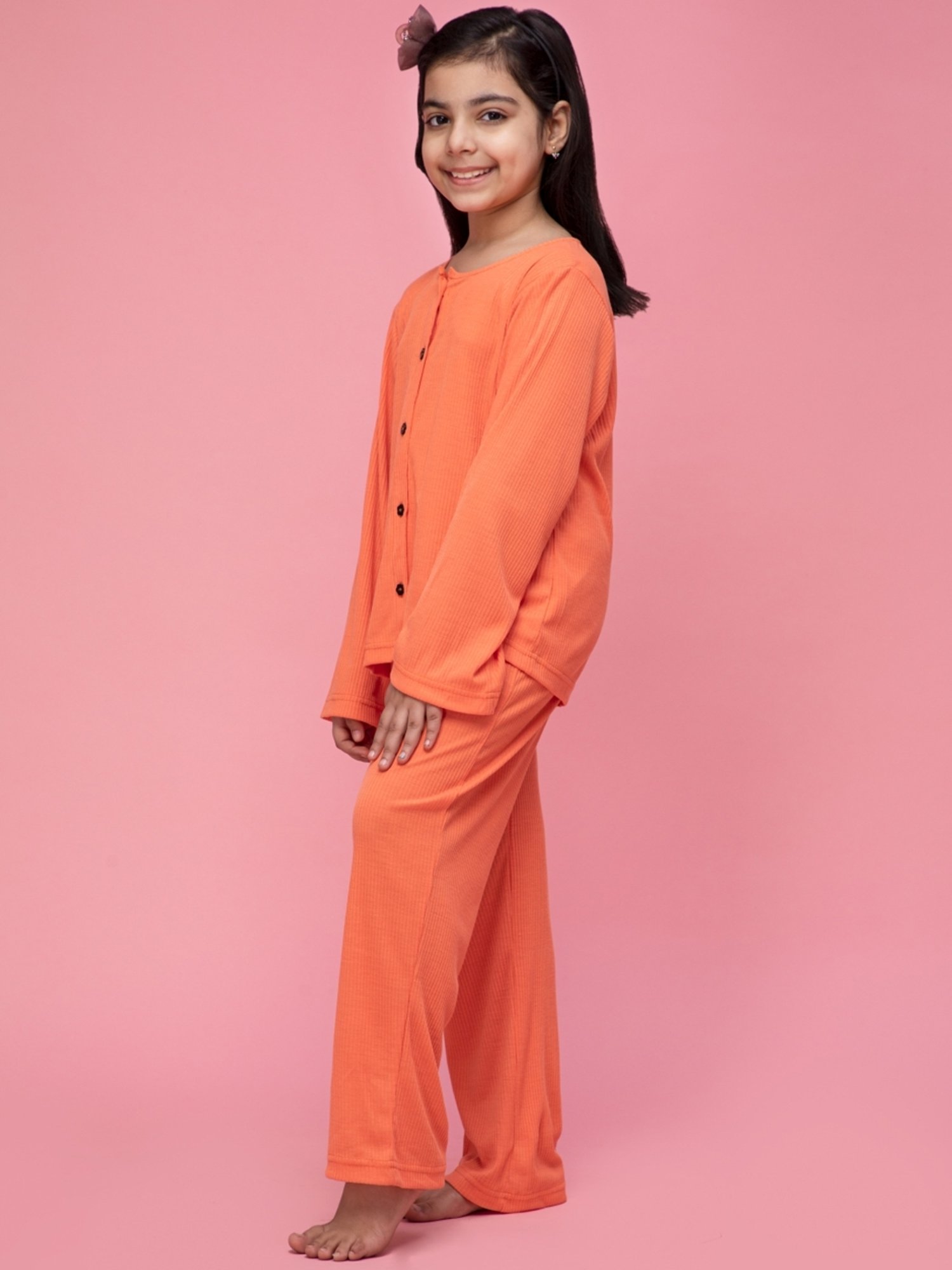 Berrytree Organic Girls Blue Cotton Clouds Print Night Suits