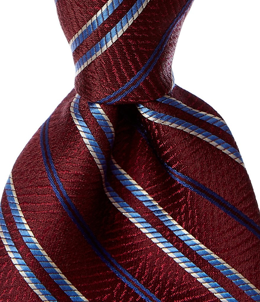 Hart Schaffner Marx Smith Stripe Traditional 3 1/4#double; Silk Tie