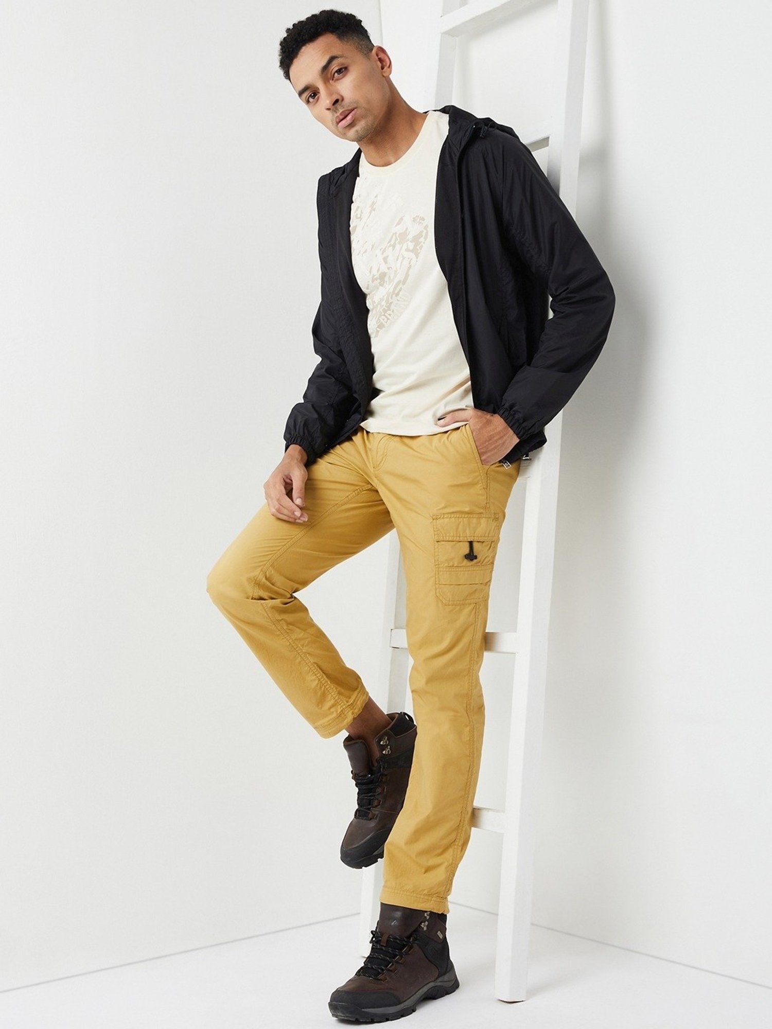 Wildcraft Khaki Cotton Regular Fit Trackpants