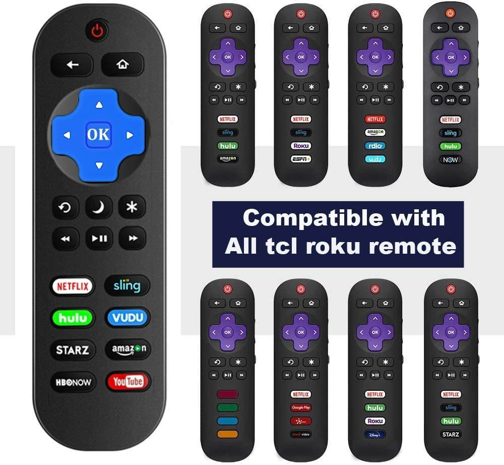 (2 Pack) Motiexic Remote Control Compatible with TCL Roku TV, 2020 Update Version with 8 Channel Shortcut Keys, 50S425 40S325 43S425 65S425 32S30132S325 65S405 32S305