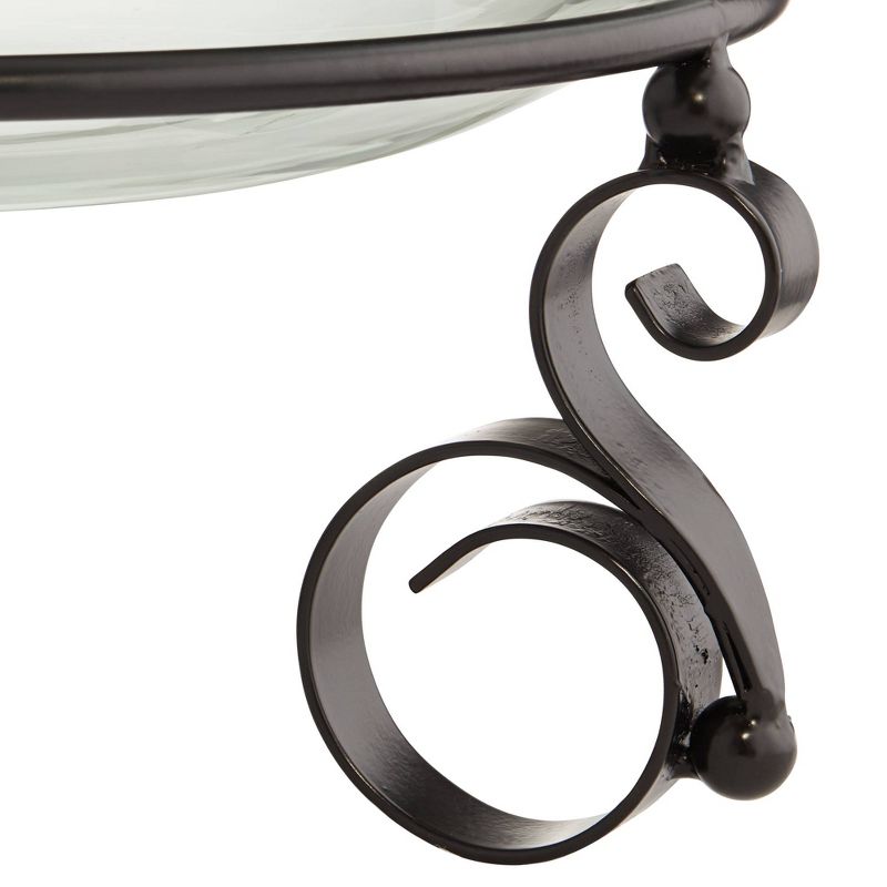 Dahlia Studios Spanish Scroll 15" Wide Metal and Glass Bowl