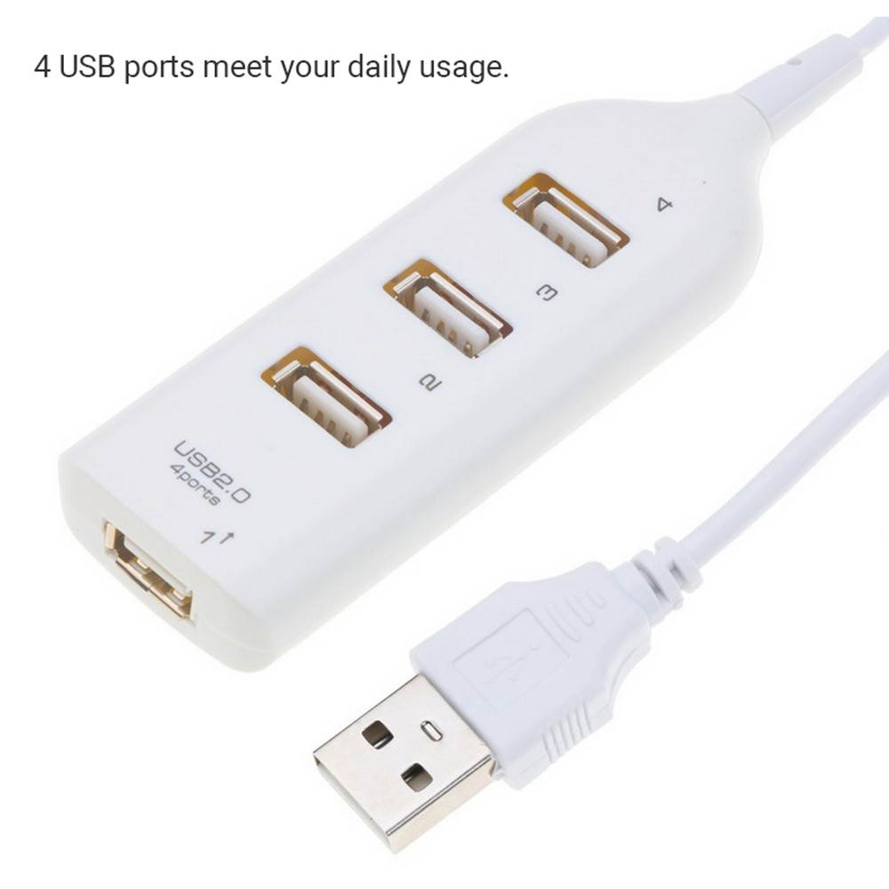 4-Ports USB Hub 2.0 Multi USB Splitter Hub Use Power Adapter Expanderfor PC Laptop Computer