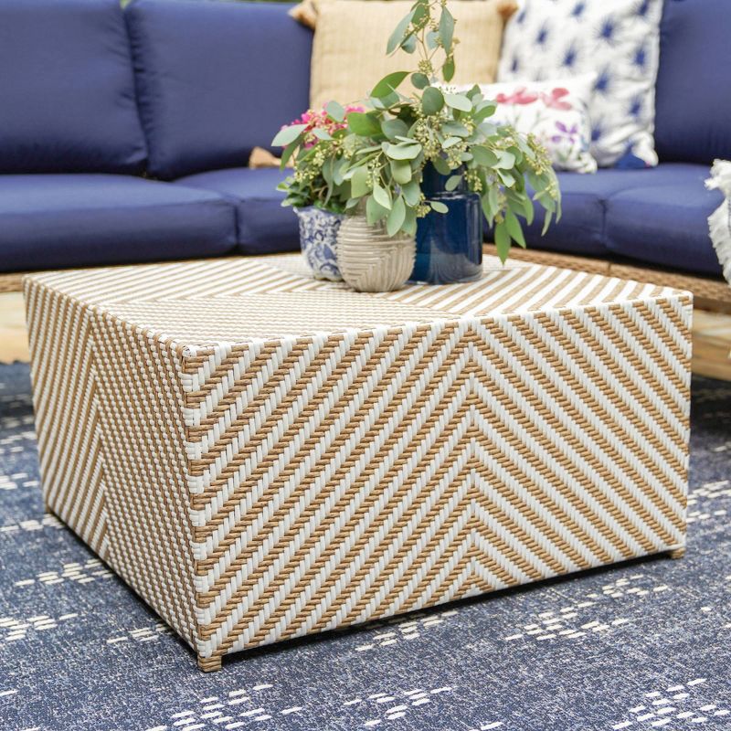 Riviera 5pc Wicker Patio Sectional Set - Navy - Leisure Made