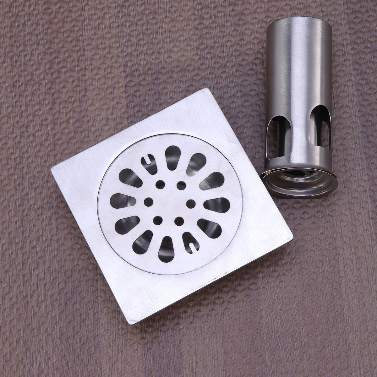 Fashion Bathroom Drain Cover Durable Stainless Steel Shower Drain Cap with Lid for Floor Laundry Kitchen Bathroom(Random Pattern)