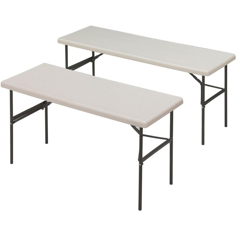 Iceberg IndestrucTables Too 1200 Series Resin Folding Table 72w x 24d x 29h Platinum 65383