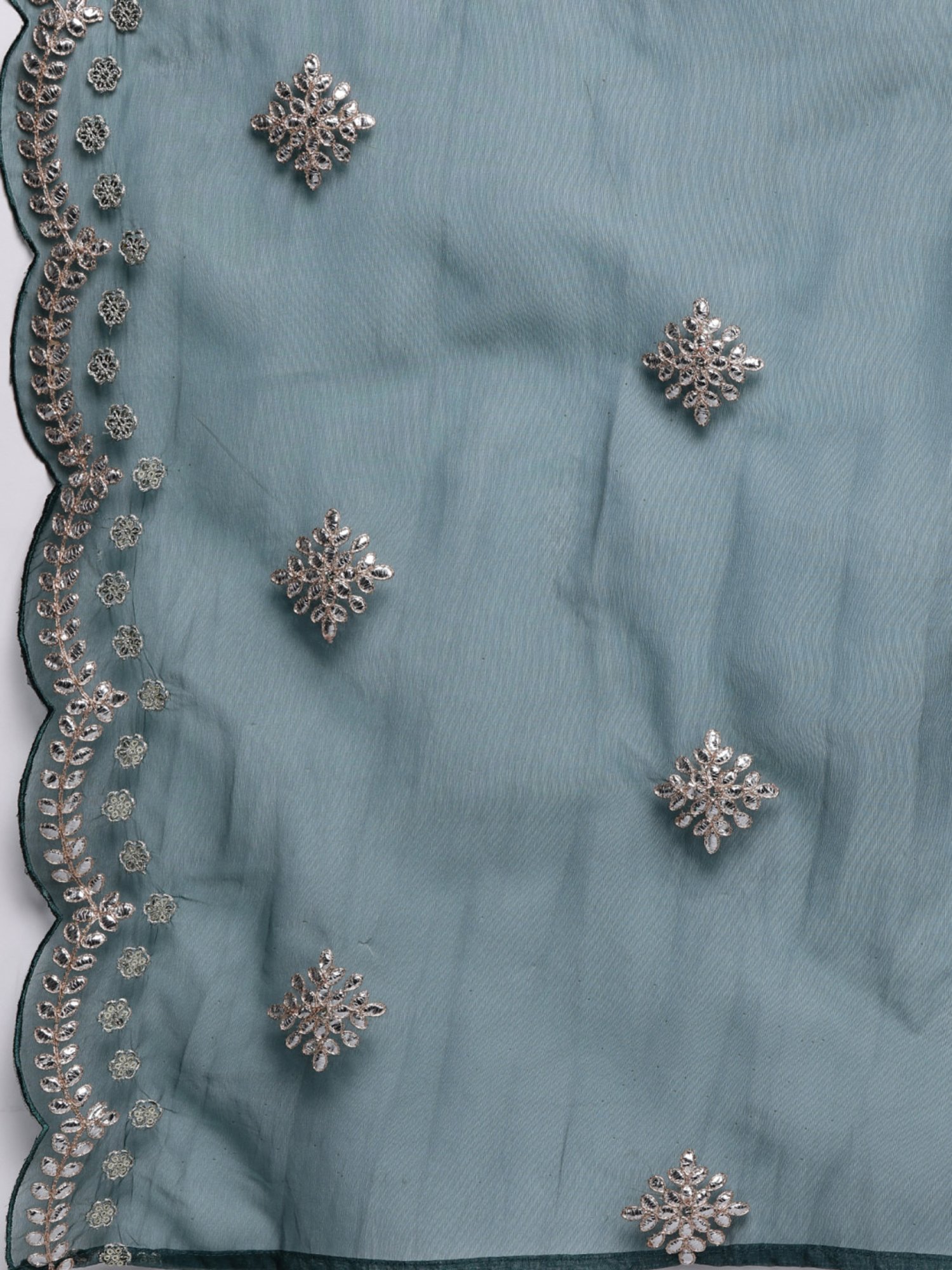 Indo Era Green Embroidered Kurta Pant Set With Dupatta