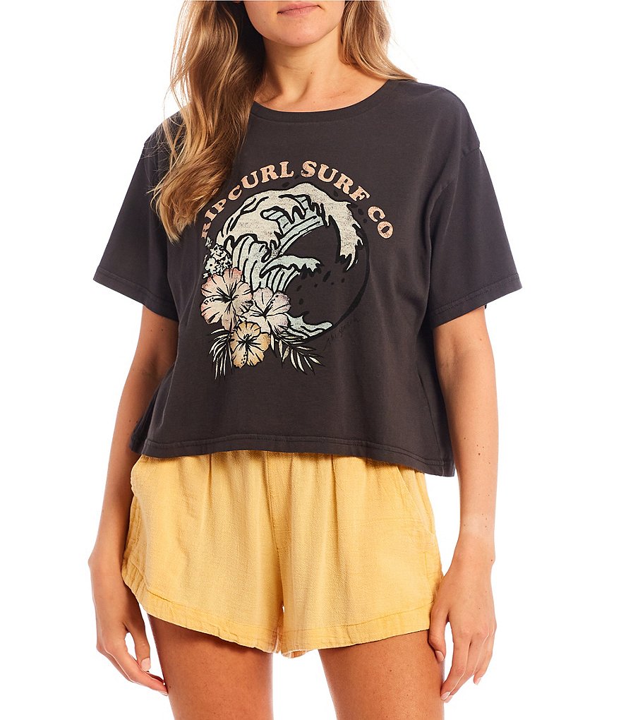 Rip Curl Barrel Destination Short-Sleeve Cropped Jersey Tee