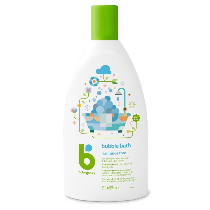 Babyganics Baby Bubble Bath, Fragrance Free - 20oz Bottle
