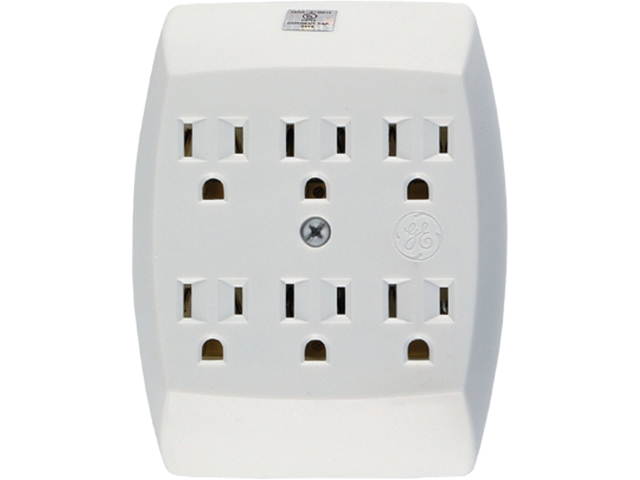 GE 54947 6-Outlet Grounded Wall Tap